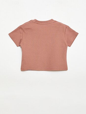 Camiseta de rayas de manga corta en algodón