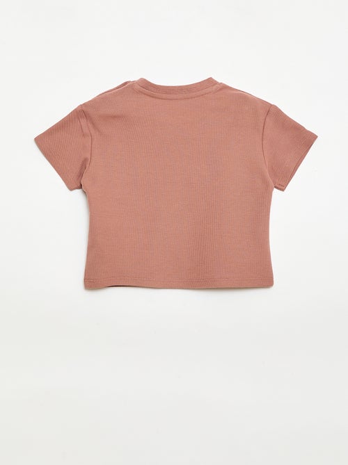 Camiseta lisa de manga corta de algodón - Kiabi