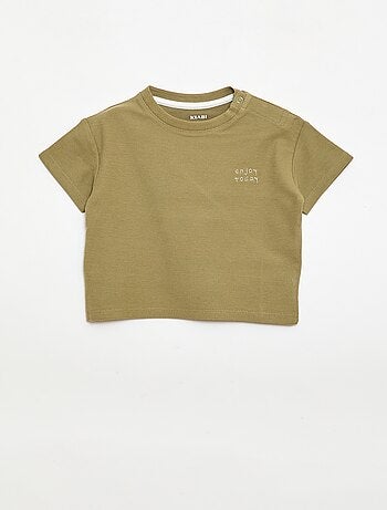 Camiseta de rayas de manga corta en algodón