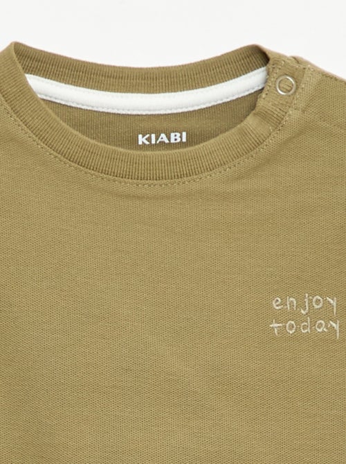 Camiseta lisa de manga corta de algodón - Kiabi