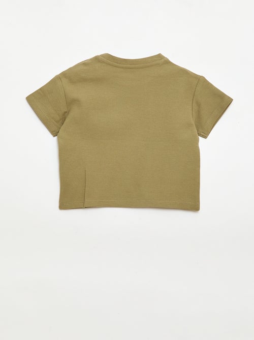 Camiseta lisa de manga corta de algodón - Kiabi