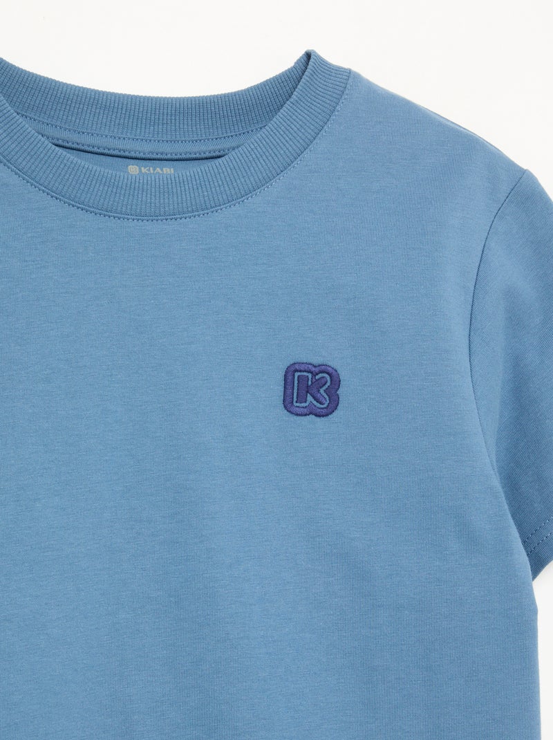 Camiseta lisa de manga corta para niño - Kiabi Azul - Kiabi