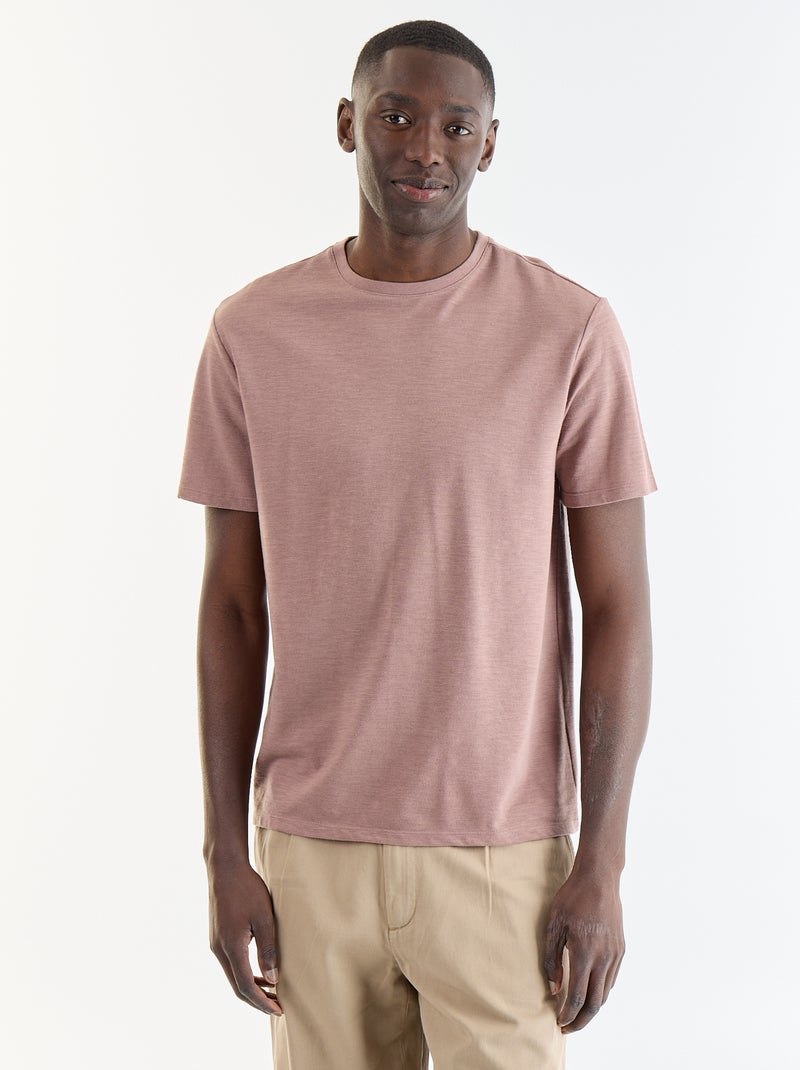 Camiseta lisa de manga corta Purpura - Kiabi