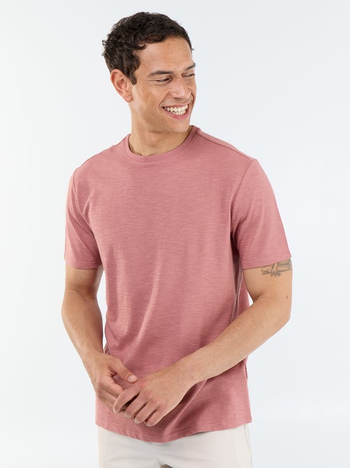 Camiseta lisa de manga corta - Kiabi Camiseta lisa de manga corta - Kiabi