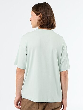 Camiseta lisa de manga corta y cuello redondo
