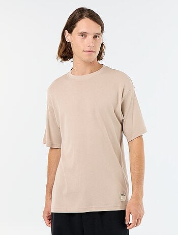 Camiseta lisa de manga corta y cuello redondo
