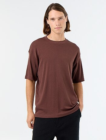 Camiseta lisa de manga corta y cuello redondo