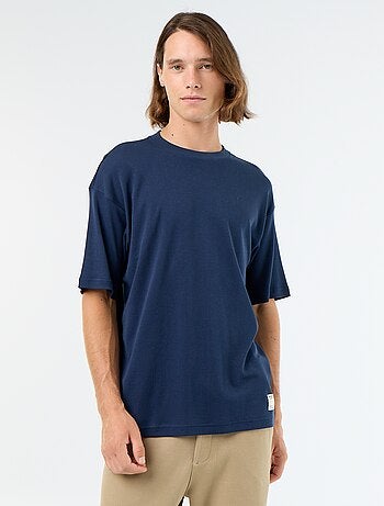 Camiseta lisa de manga corta y cuello redondo