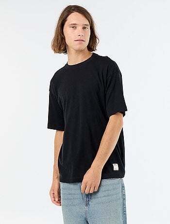 Camiseta lisa de manga corta y cuello redondo