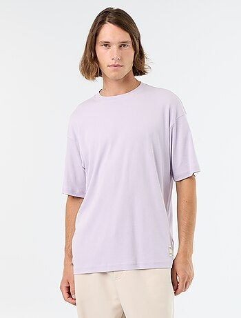 Camiseta lisa de manga corta y cuello redondo