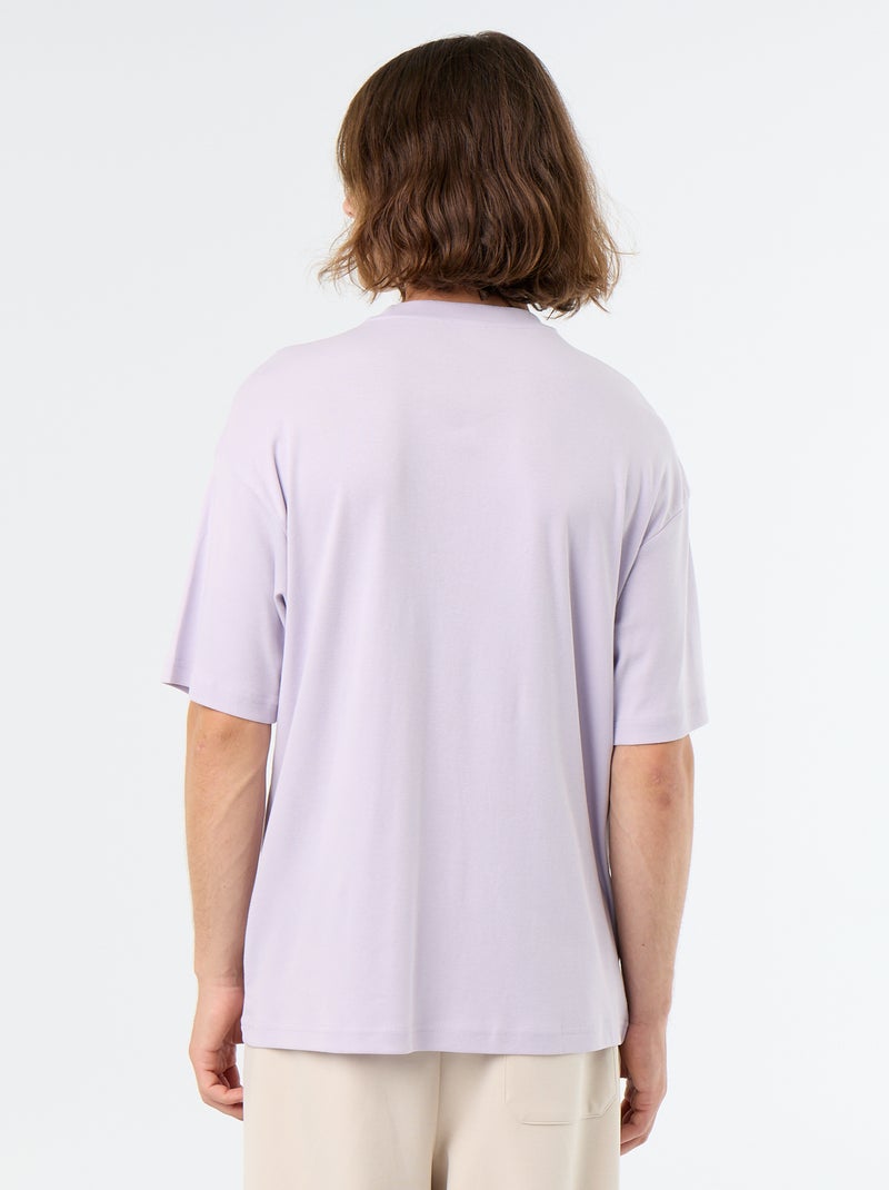 Camiseta lisa de manga corta y cuello redondo Rosa - Kiabi