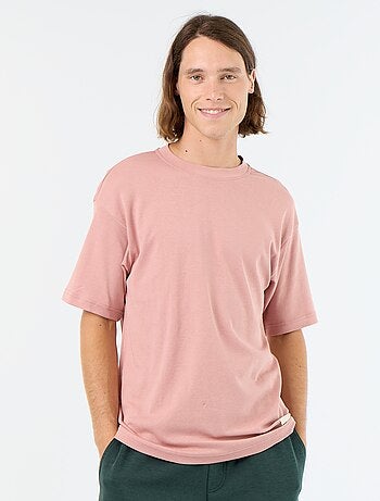 Camiseta lisa de manga corta y cuello redondo