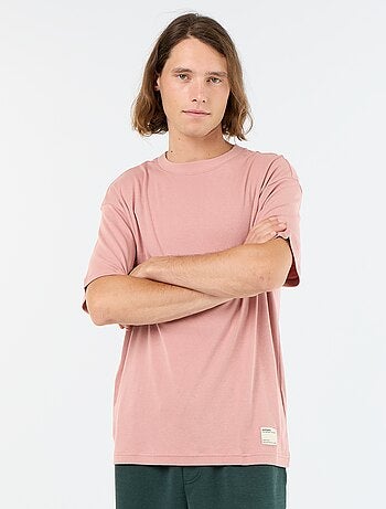 Camiseta lisa de manga corta y cuello redondo