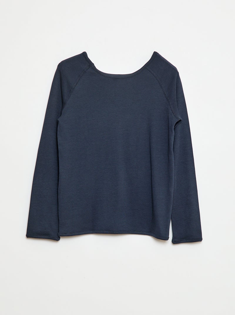 Camiseta lisa de manga larga - colección fácil de poner azul - Kiabi