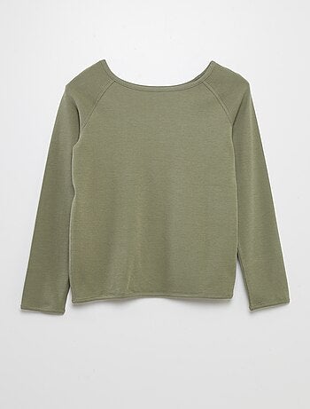 Camiseta lisa de manga larga - colección fácil de poner