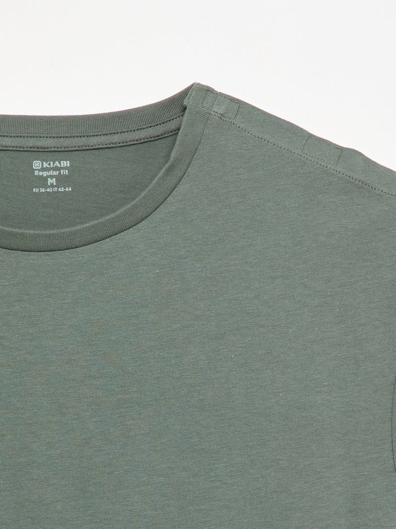 Camiseta lisa de manga larga - colección fácil de poner Verde - Kiabi