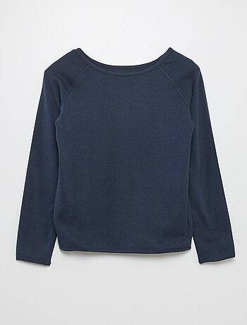 Camiseta lisa de manga larga - Fácil de Poner