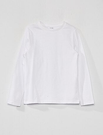 Camiseta lisa de manga larga - Kiabi