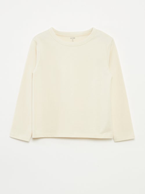 Camiseta lisa de manga larga - Kiabi