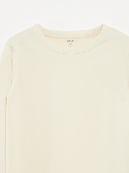 Camiseta lisa de manga larga - Kiabi