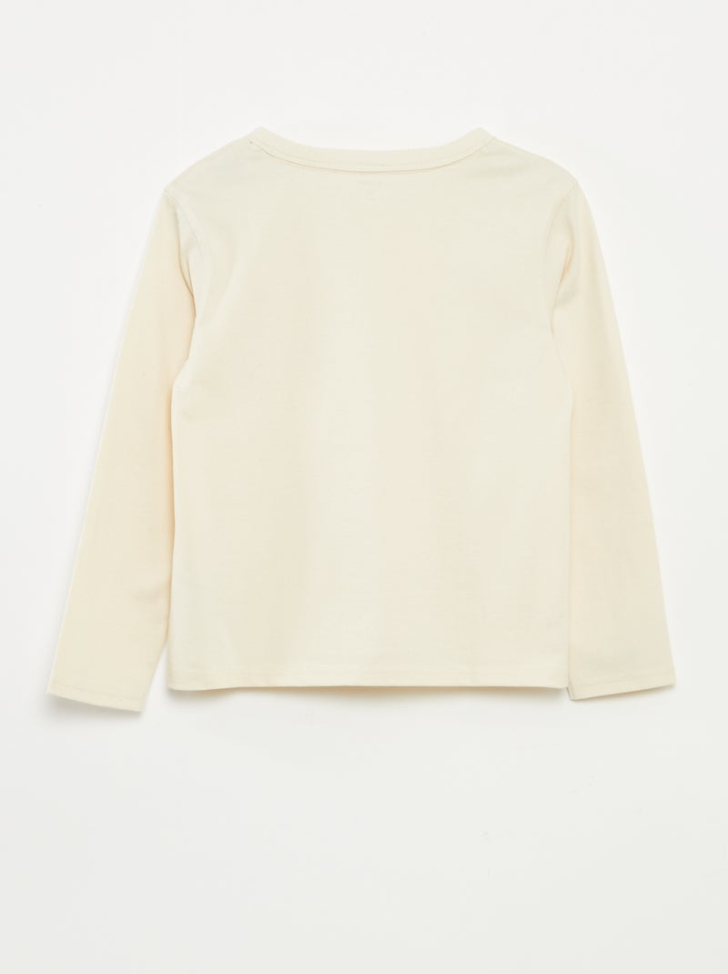 Camiseta lisa de manga larga Blanco - Kiabi