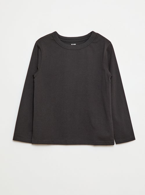 Camiseta lisa de manga larga - Kiabi