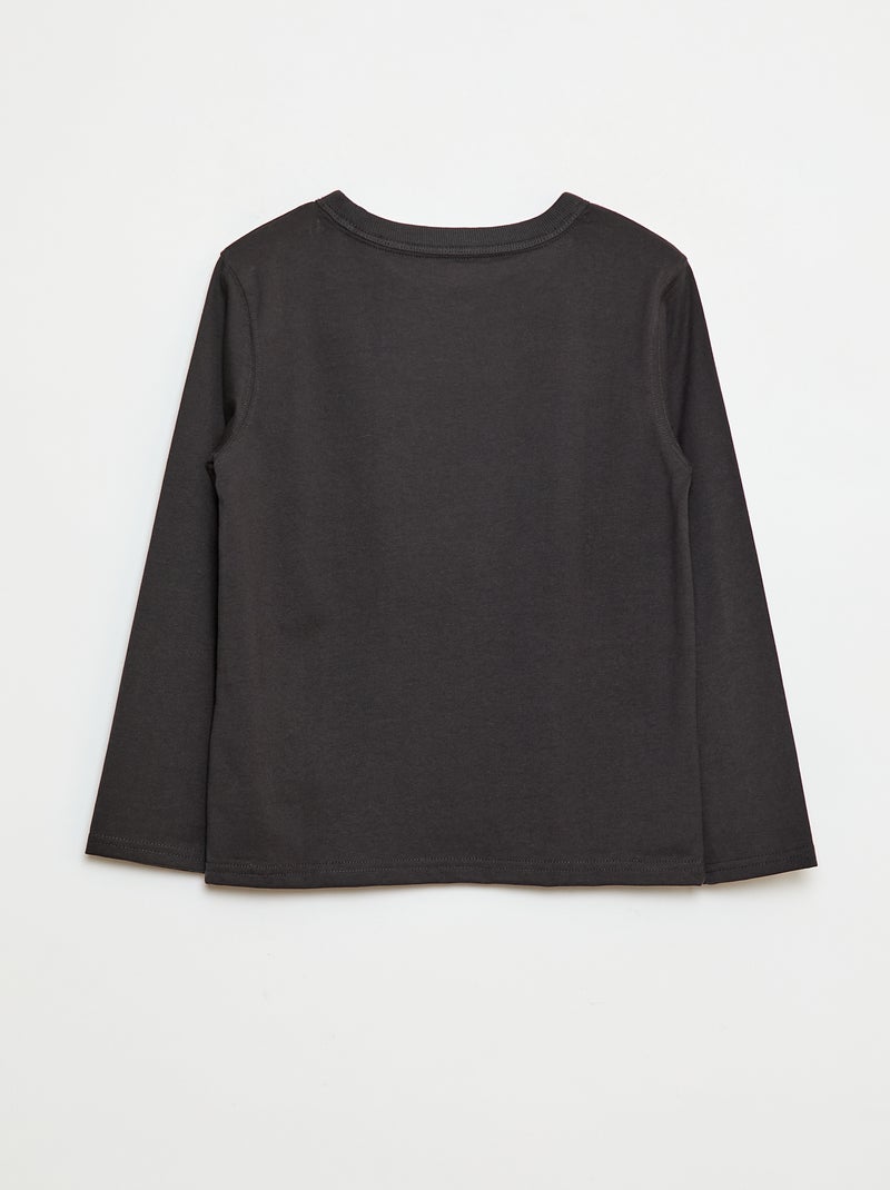 Camiseta lisa de manga larga Gris - Kiabi