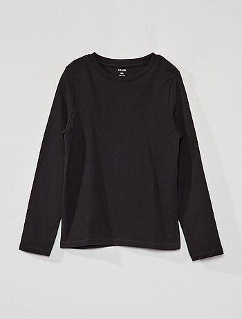 Camiseta lisa de manga larga - Kiabi