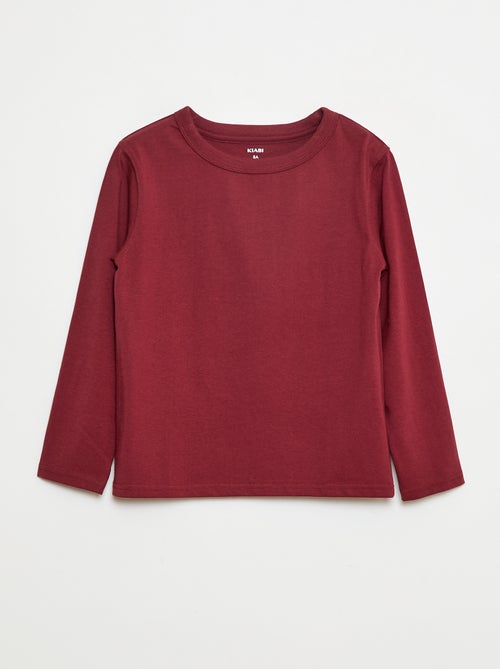 Camiseta lisa de manga larga - Kiabi