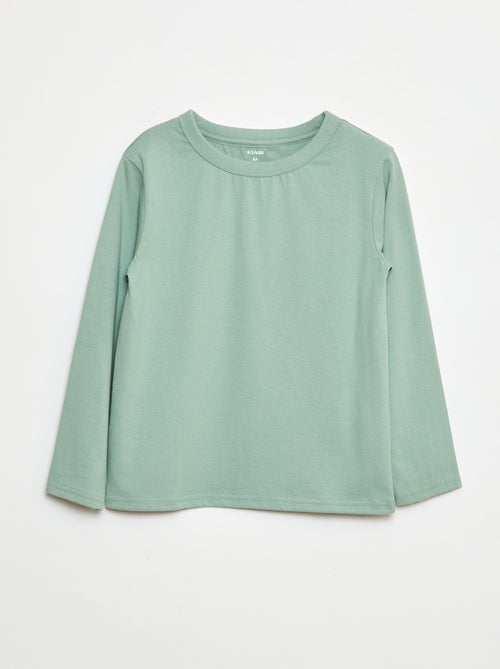 Camiseta lisa de manga larga - Kiabi