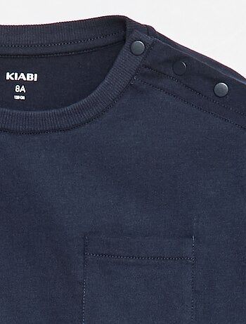 Camiseta lisa de manga larga y bolsillo en el pecho - colección fácil de poner