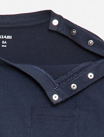 Camiseta lisa de manga larga y bolsillo en el pecho - colección fácil de poner