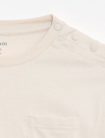 Camiseta lisa de manga larga y bolsillo en el pecho - colección fácil de poner