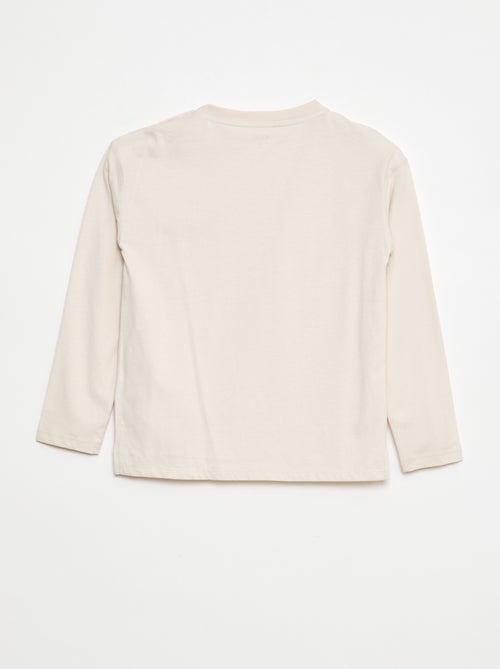 Camiseta lisa de manga larga y bolsillo en el pecho - So Easy - Kiabi