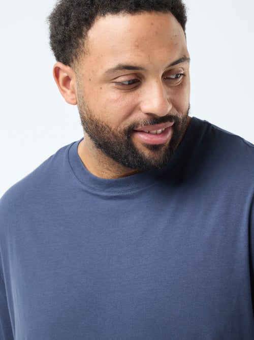 Camiseta lisa de manga larga y cuello redondo - Kiabi