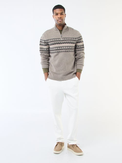 Camiseta lisa de manga larga y cuello redondo - Kiabi