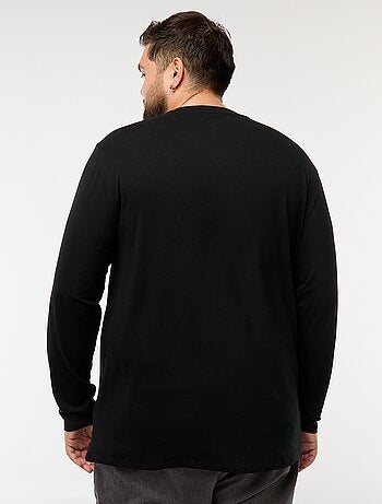 Camiseta lisa de manga larga y cuello redondo