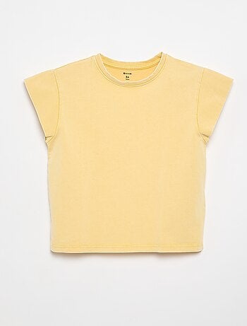 Camiseta lisa de mangas extracortas