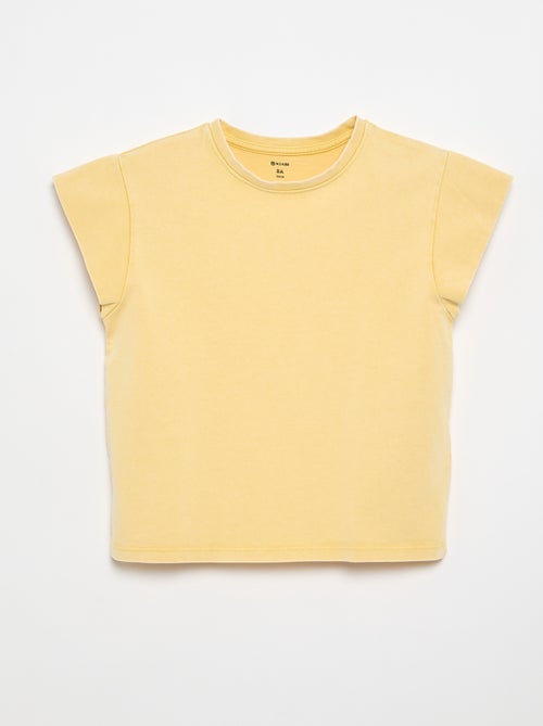 Camiseta lisa de mangas extracortas - Kiabi