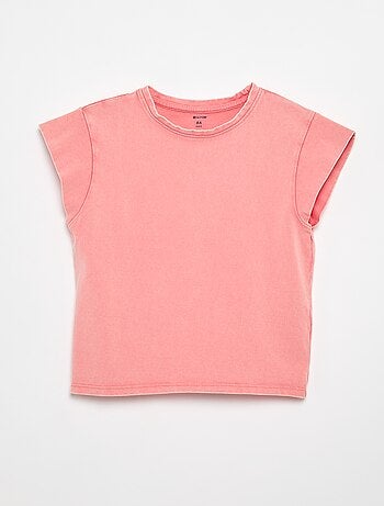Camiseta lisa de mangas extracortas