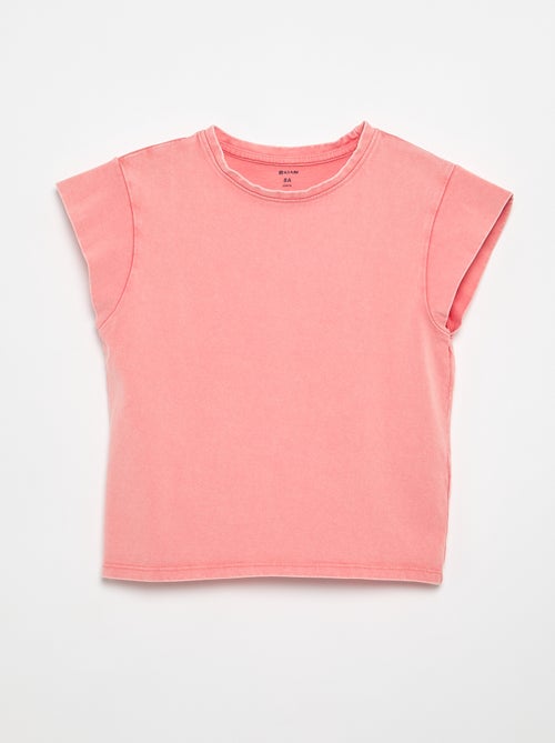 Camiseta lisa de mangas extracortas - Kiabi Camiseta lisa de mangas extracortas - Kiabi