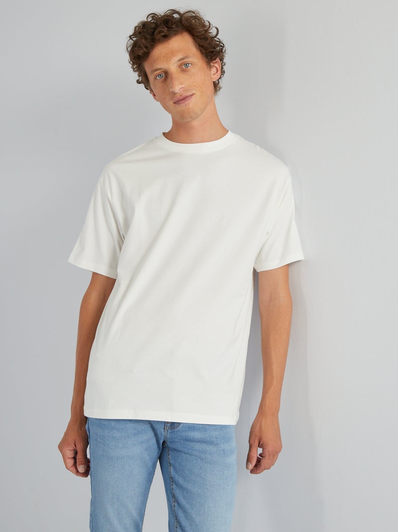Camiseta lisa de punto - Tough Cotton¿ Blanco - Kiabi