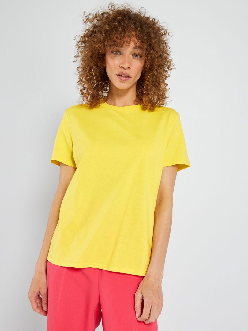 Camiseta lisa de punto Amarillo - Kiabi