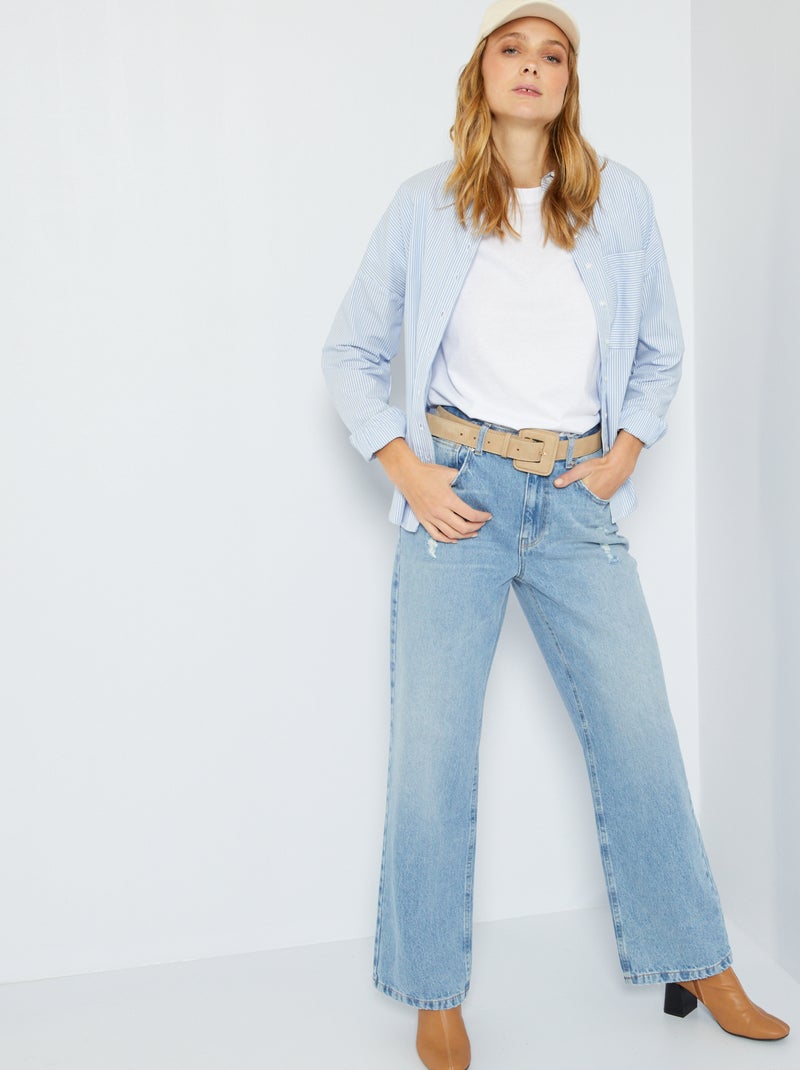 Camiseta lisa de punto blanco - Kiabi