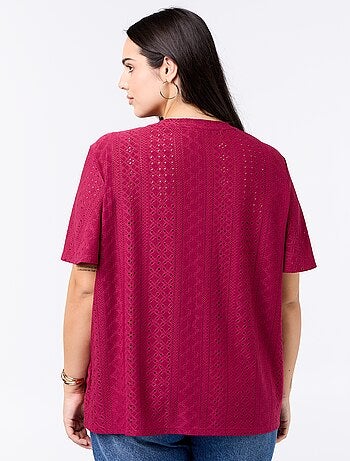 Camiseta lisa de punto calado