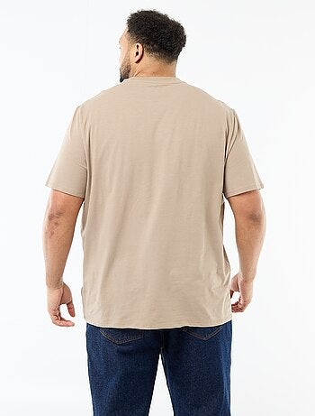 Camiseta lisa de punto con cuello redondo para hombre