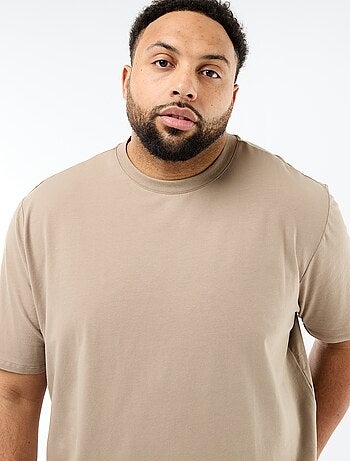 Camiseta lisa de punto con cuello redondo para hombre