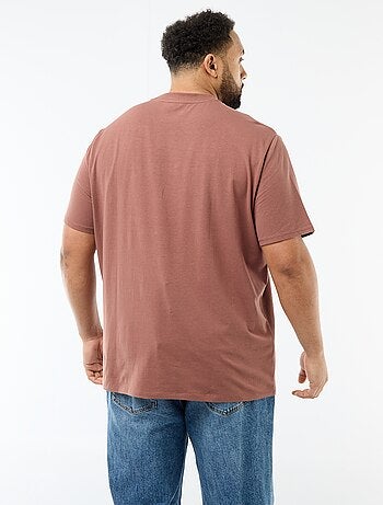 Camiseta lisa de punto con cuello redondo para hombre