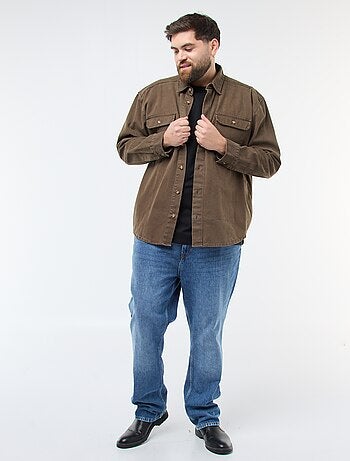 Camiseta lisa de punto con cuello redondo para hombre