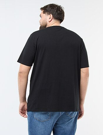 Camiseta lisa de punto con cuello redondo para hombre
